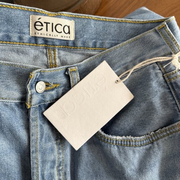 Ética Stanton High-Rise Relaxed Cuffed Wide Leg Jeans Size 27 Anthropologie - Picture 6 of 8